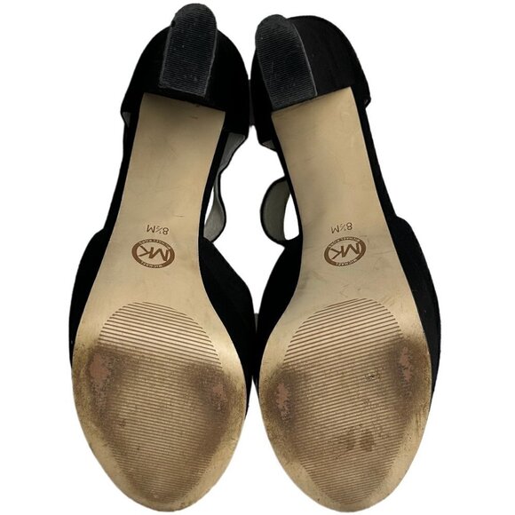 Michael Michael Kors Black Suede Platform Mary Jane Chunky Heels - Picture 8 of 9